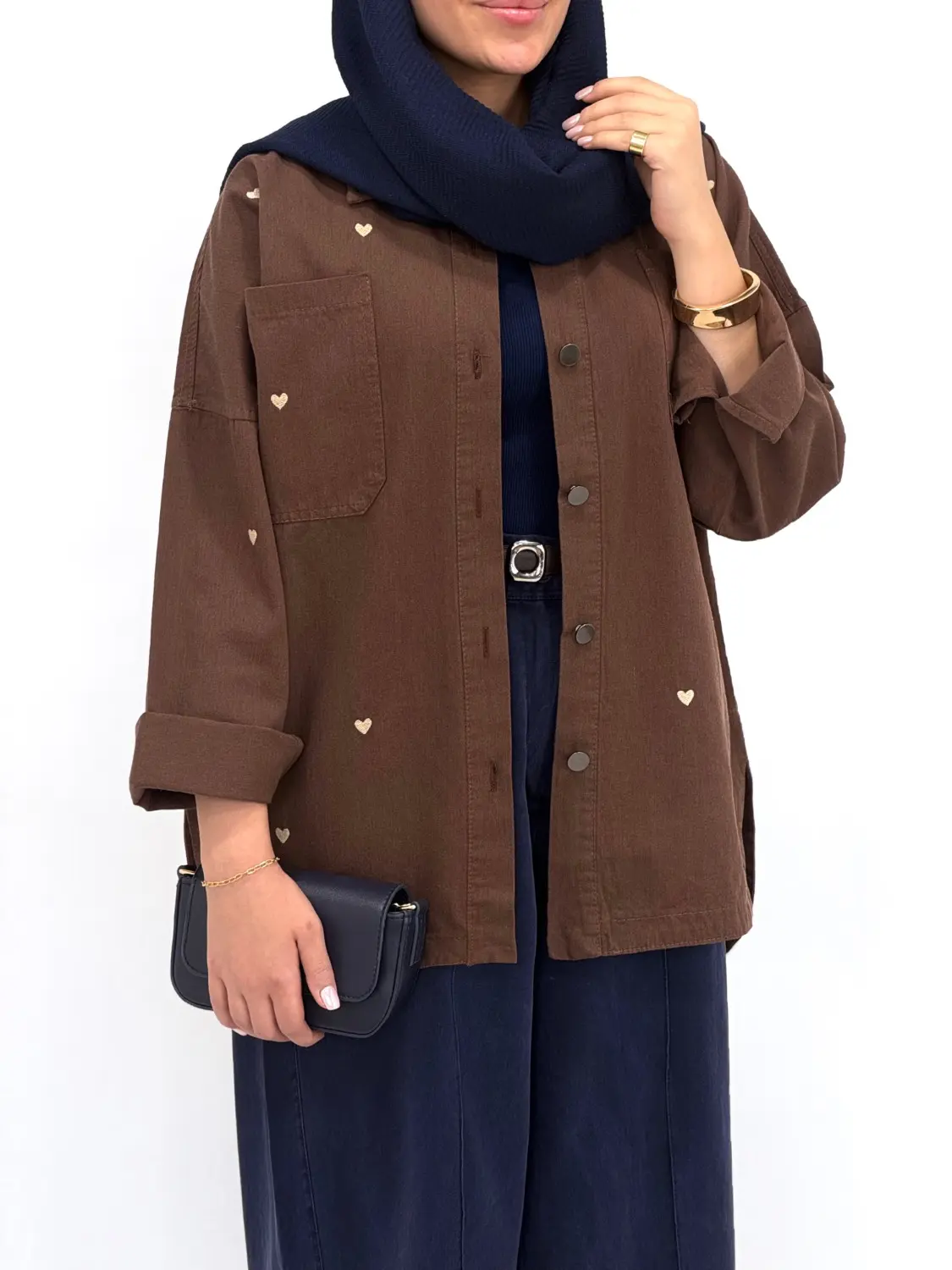 مانتو کتان کاغذی گلدوزی قلب